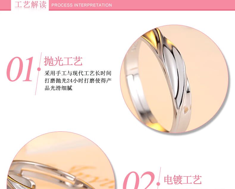Cặp đôi nam nữ nhẫn trên nhẫn Nhật Bản và Hàn Quốc đơn giản sống một cặp chữ sinh viên tặng quà Giáng sinh an toàn để gửi bạn gái nhẫn vàng trắng nam
