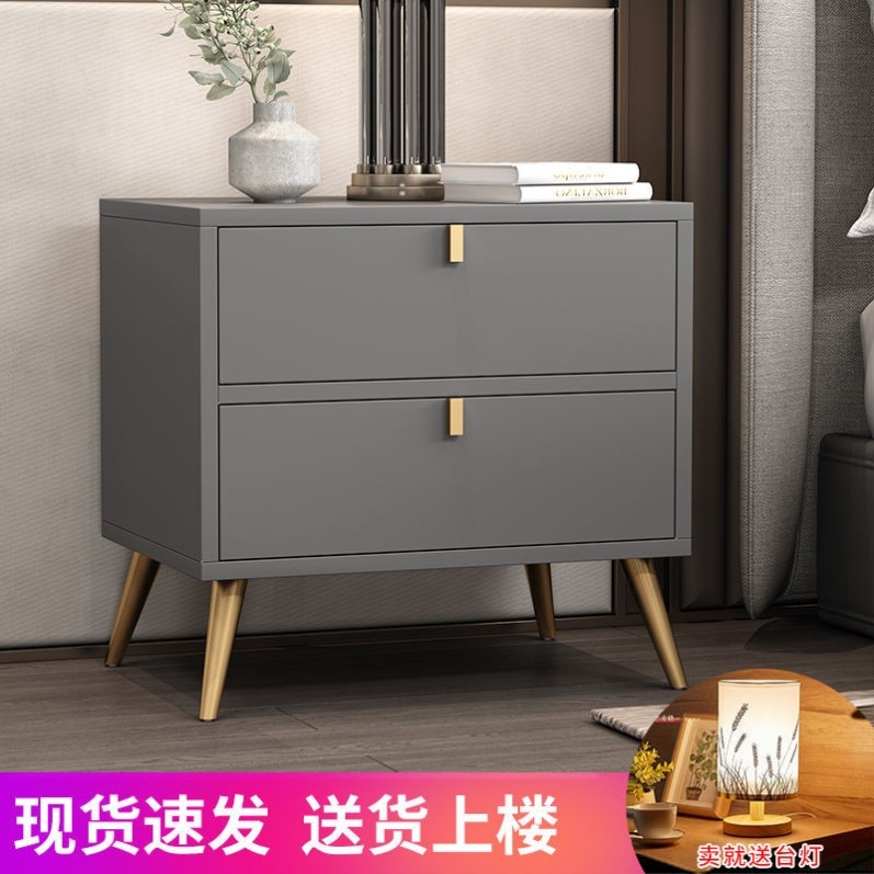 Bed cabinet shelf Simple modern light luxury Bed side cabinet Small storage cabinet Nordic style ins bedroom small cabinet