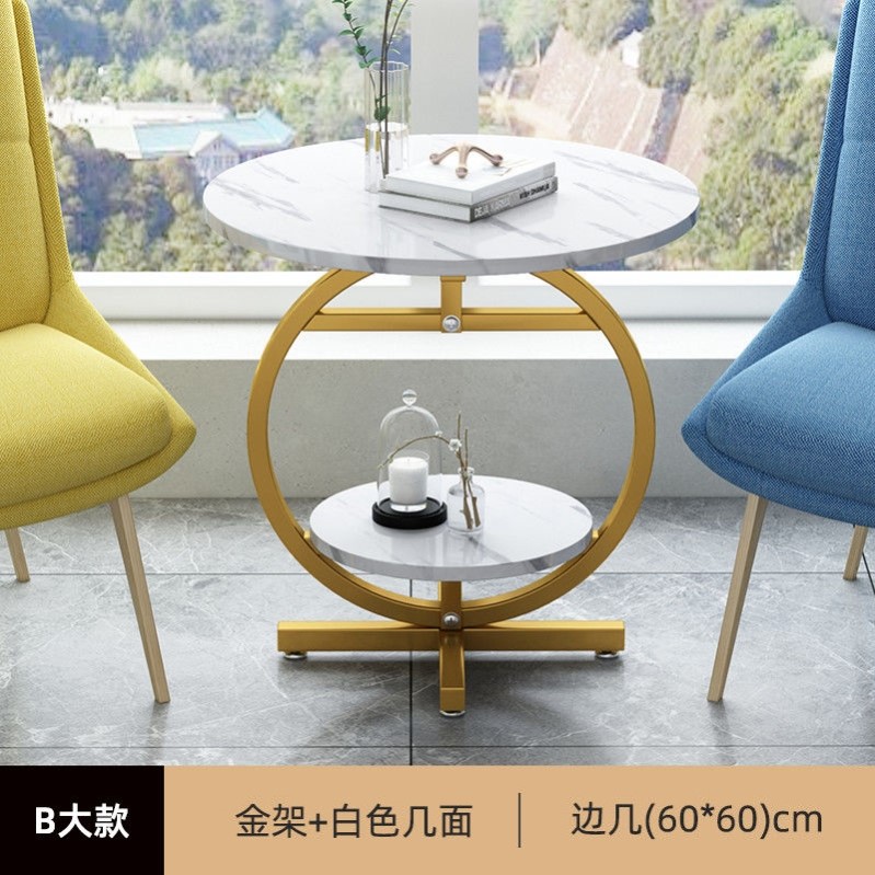 Simple modern small round table home coffee table bedroom mu toe table mini small coffee table living room sofa side corner side cabinet
