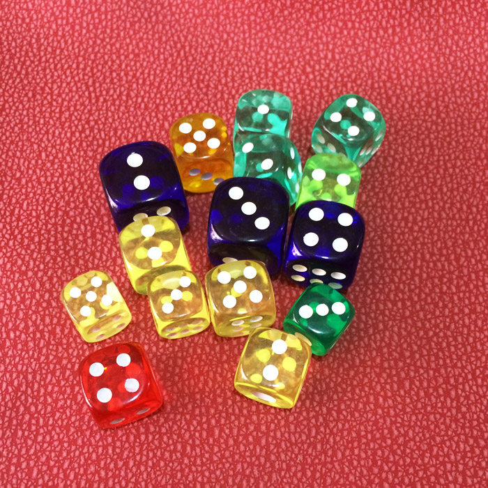 Sieve color dice Organic transparent color dice Numbers High transparent gold points Large small crystal