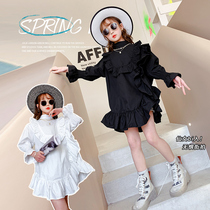 Girl Springtime Dress 2021 New Children Ocean Gas Skirt CUHK Child Spring Autumn Long Sleeve Korean Version Princess Nepotism