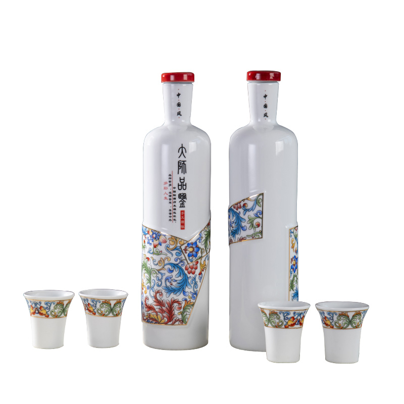 An empty bottle wine suits for of jingdezhen ceramics household sealing glass flagon of new Chinese style gifts gift boxes