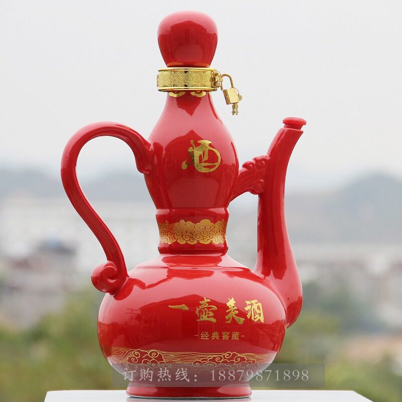 Wine pot ceramic Jingdezhen household sealed 5 catties large-capacity kettle Chinese liquor rice wine wine dispenser antique