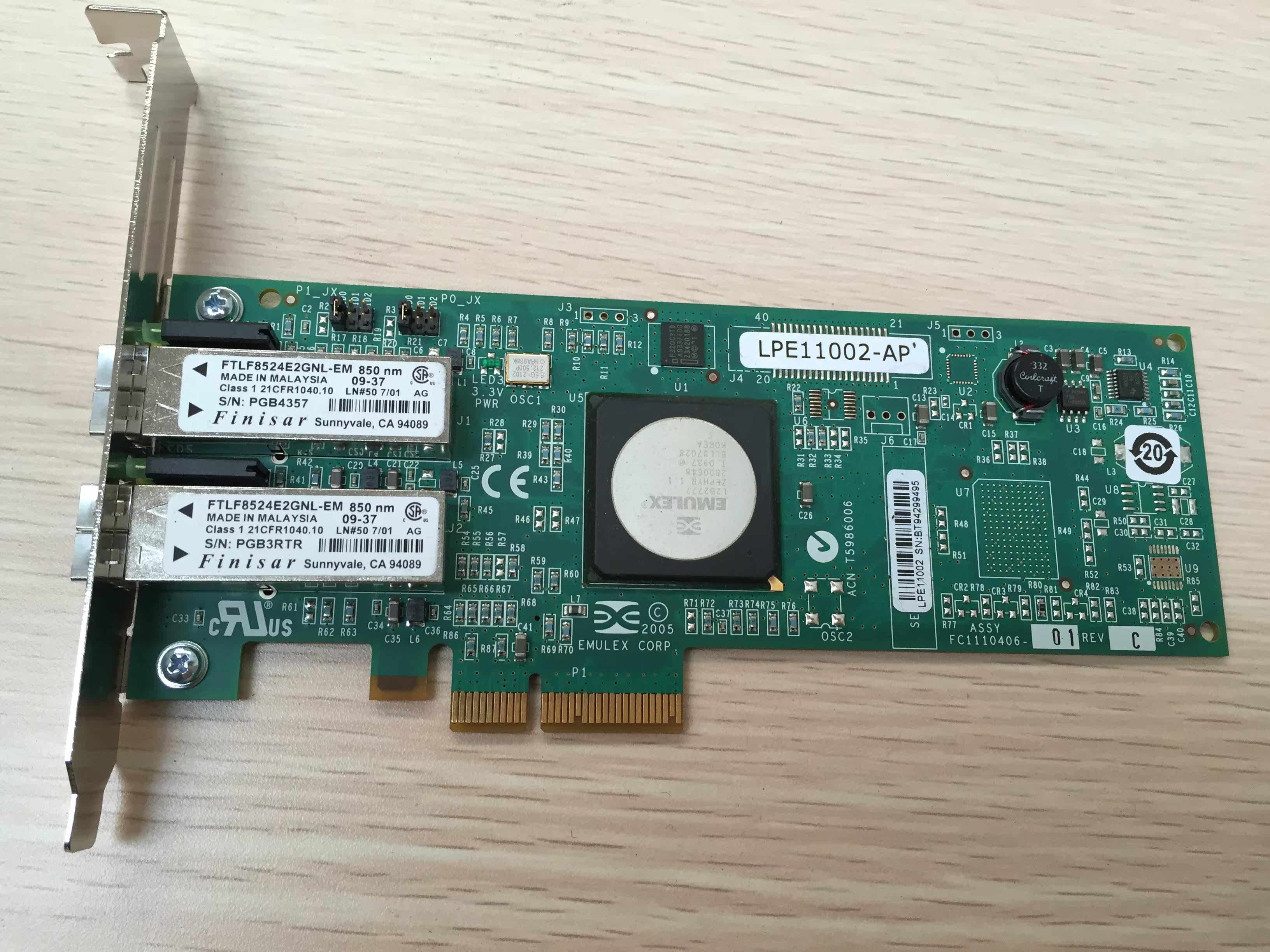 EMULEX LPE11002-AP 4Gb PCI-e HBA fiber card