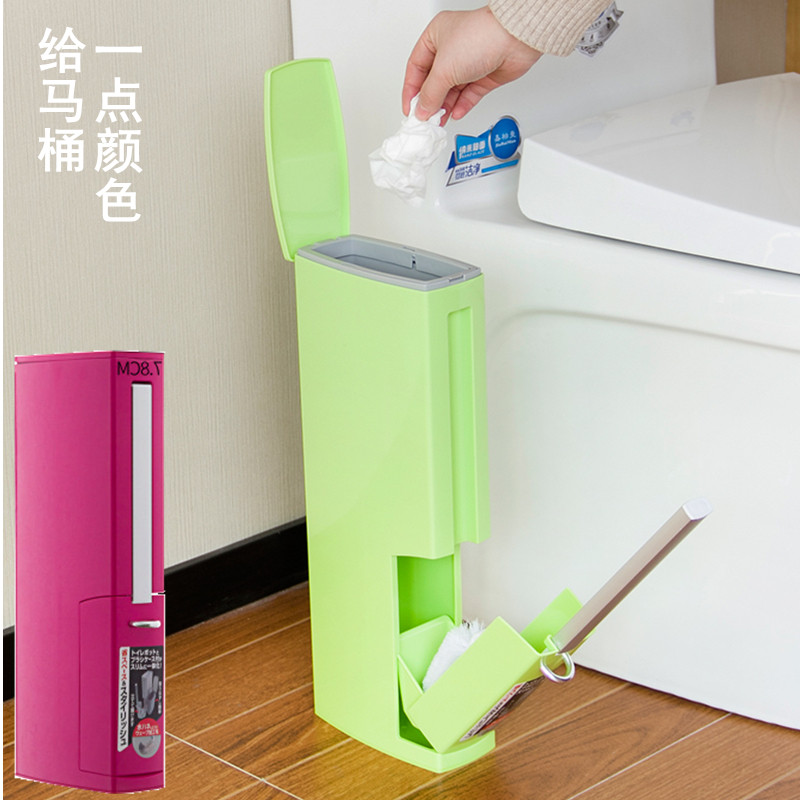 Japan import bin toilet brush integrated suit dressing room with base soft and hard hair no dead angle creative clear brush