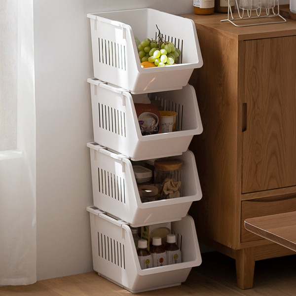 Japan Imported Kitchen Superimposed Containing Basket Containing Basket Plastic Storage Fruit Vegetable Basket Miscellaneous Racks 2