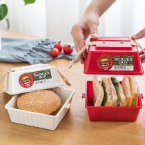 Japan Imported Sandwich Lunch Box Homemade Burger Food Intake Box Outdoor Lunchbox Cover Bread Toast Box