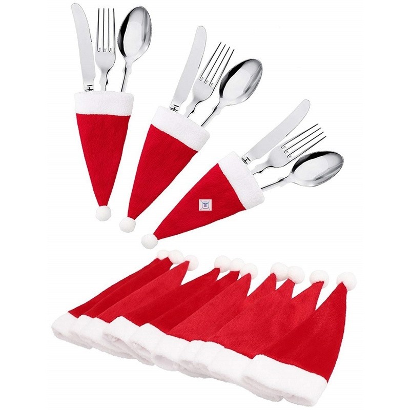 10Pcs lot New Year Mini Christmas Ornaments Tableware Knife