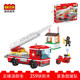 Jigao building blocks toy city airplane fire bureau fire brigade police puzzle boy assembly puzzle for children