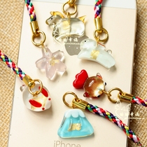 Japanese imperial guard mobile phone pendant Sensoji Temple Kiyomizu-dera Temple pendant Cai Bu Shou Golden Horse Zodiac Gold foil mobile phone pendant