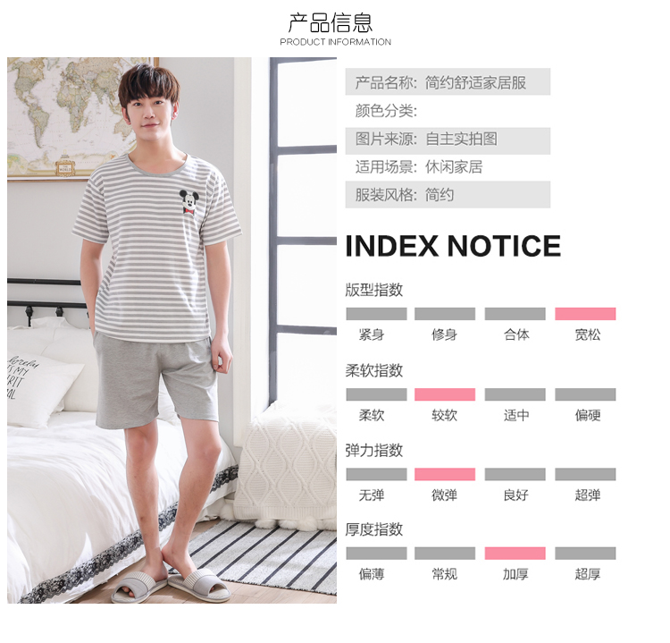 Bộ đồ ngủ nam Bộ đồ cotton ngắn tay ngắn Thiếu niên trung học cơ sở 12-13-15-18 Thủy triều nam mùa hè bộ pijama