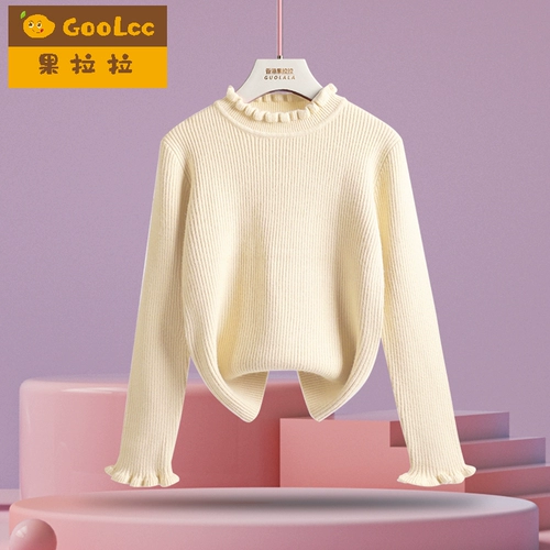 Детский рождественский свитер с русалкой IP, сказочная тема, новинка 2024 года, зимняя рубашка из норкового бархата для девочек с утолщенным дном