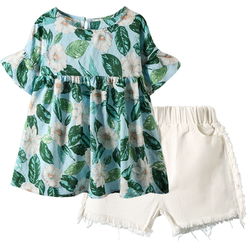 Летний детский комплект, популярно в интернете, в корейском стиле, в западном стиле