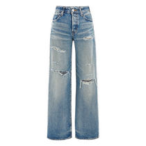 MOUSSY 2024 new summer design ripped unisex straight-leg jeans 010HSA11-2261