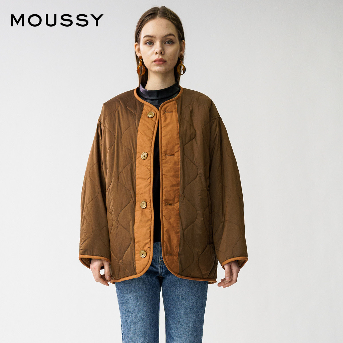 618 takedown Early spring color block two sides wear vintage fleece jacket jacket women's 010DAB30-5320