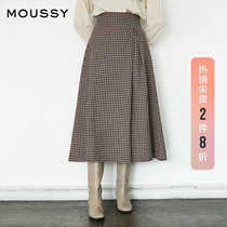 MOUSSY Spring and Autumn new fashion Welsh plaid large swing woolen skirt 010DAG30-5860