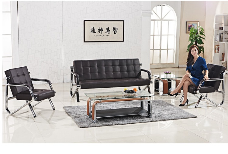 Bộ bàn ghế sofa văn phòng kết hợp bộ bàn ghế đơn giản hiện đại kinh doanh giản dị tiếp tân bộ bàn ghế sắt đơn giản