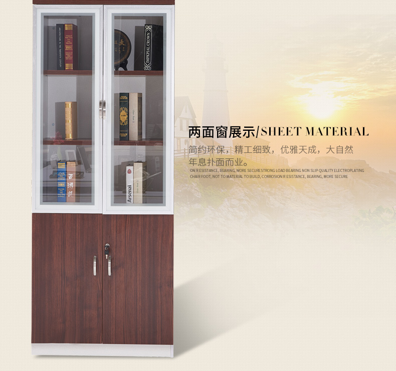 Tủ hồ sơ tập tin thông tin văn phòng cửa kính có khóa tủ sách ghế phòng họp