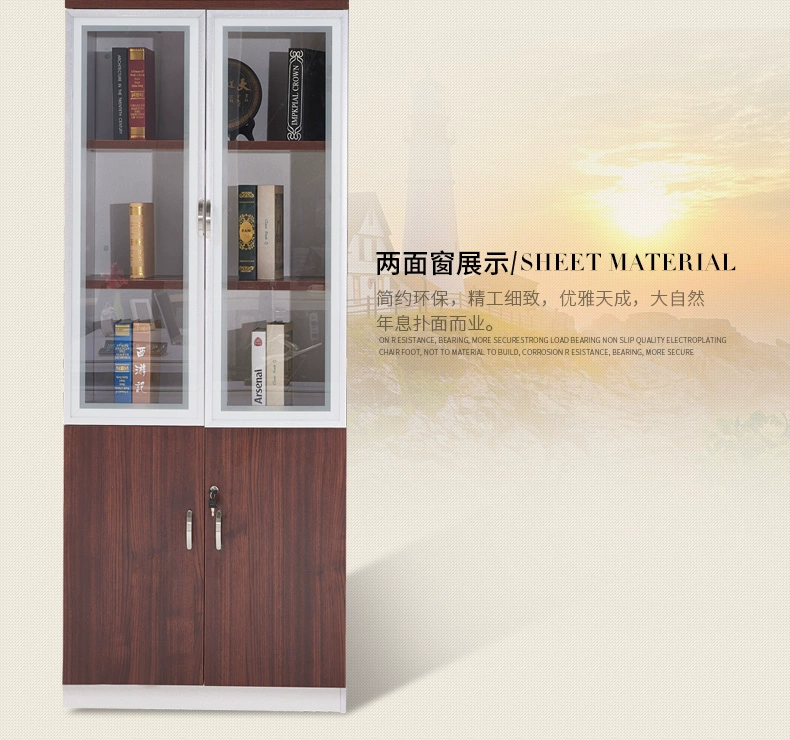 Tủ hồ sơ tập tin thông tin văn phòng cửa kính có khóa tủ sách