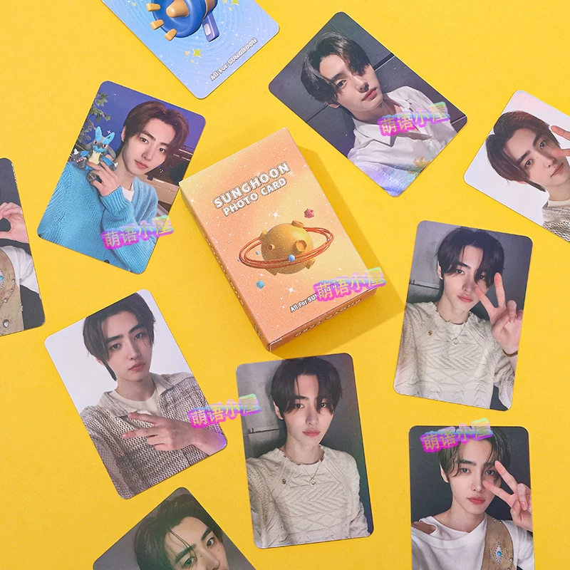 Park Chengxun Laser Card Enhypen Little White Dog Album Small Card HD KPOP Star Surrounding Flash Card