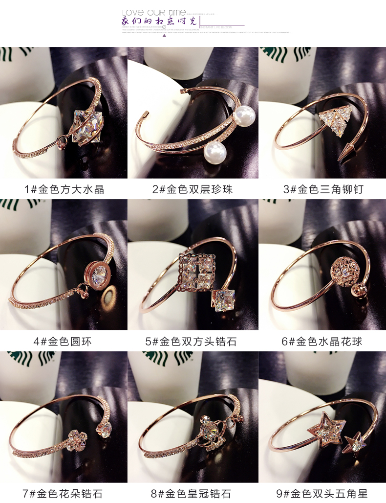 Kẹo Công Chúa Hàn Quốc Phiên Bản Trang Sức Tính Mở Vòng Đeo Tay Kim Loại Bracelet Phụ Kiện Trang Sức Vòng Đeo Tay Người Lớn Nữ