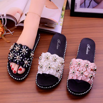 Summer thick bottom non-slip bathroom slippers Home jelly Color sandals Ladies Candy Color Rubber Sandals