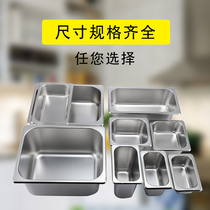 Special thick 304 stainless steel pot buffet insulation table with lid rectangular food basin