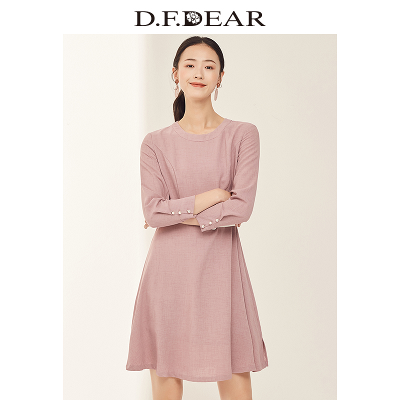 D．F．DEAR 德菲蒂奥 19年夏季新款 圆领纯色 连衣裙 天猫优惠券折后￥159包邮（￥299-140）2色可选