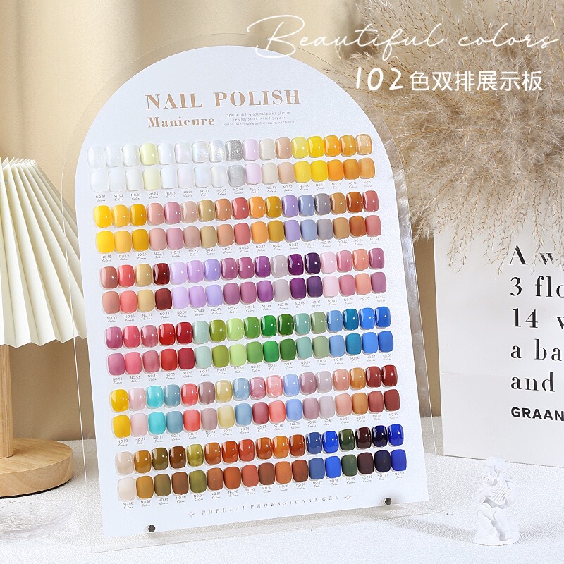 102-Color Internet-Famous Acrylic Display Board, High-End Nail Salon Nail Polish Gel Color Display Board, Large Standing Photo Album 102-Color Internet-Famous Acrylic Display Board, High-End Nail Salon Nail Polish Gel Color Display Board, Large Standing Photo Album