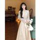 Large size super beautiful princess dress women's gentle style lace long skirt 2024 spring unique waist light luxury skirt