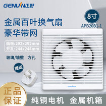 Zhengye exhaust fan 8 inch kitchen bathroom wall type powerful silent exhaust fan APB20B1 semi-plastic belt net