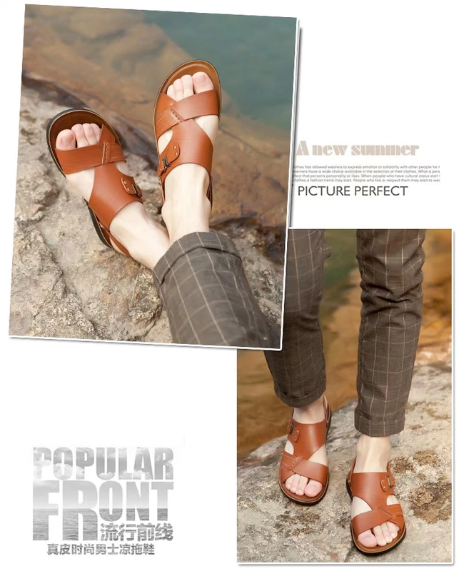 Summer XL dép thông thường nam 45 da hở ngón đi biển giày nam 37 dép trẻ và dép 46 47 48 yard