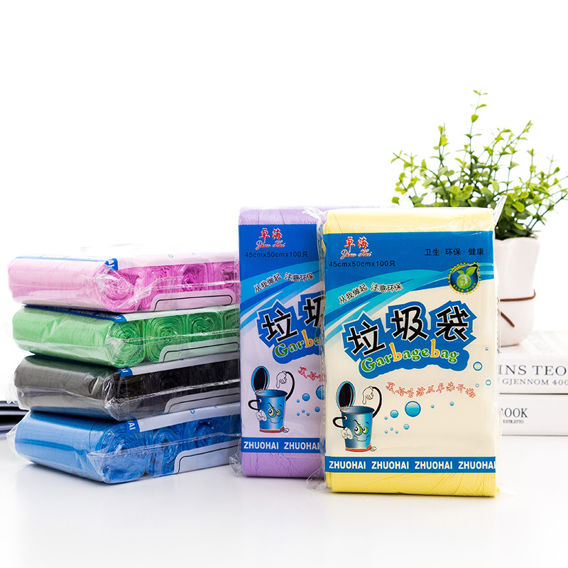 10 rolls 200 eco-friendly garbage bags household disposable black hand-held point-breaking kitchen plastic bag medium and large