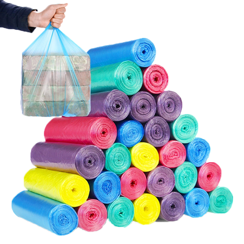 5 packs of eco-friendly garbage bags Home disposable colorful hand-cut kitchen plastic bags CUHK Thickened Ultra