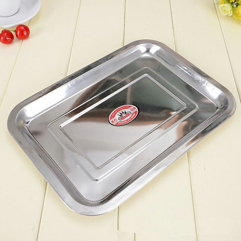 Stainless Steel Square Pan Rectangular Dish tray Tray Tray Iron Tray Steamed Dinner plate Fruit tray Water dumplings