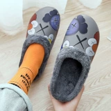 Мужские зимние тапочки, удерживающие тепло флисовые туфли для влюбленных