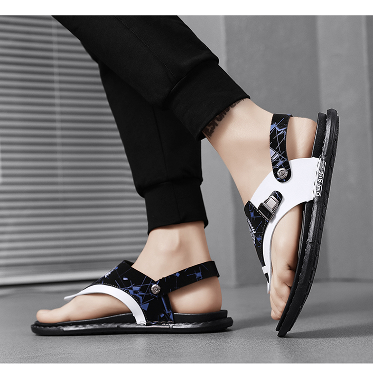 2023 Pantofole da uomo Tendenza estiva Capispalla Antiscivolo Resistente all'usura Infradito con suola morbida Sandali da spiaggia a doppio uso da uomo all'aperto_voghion.com