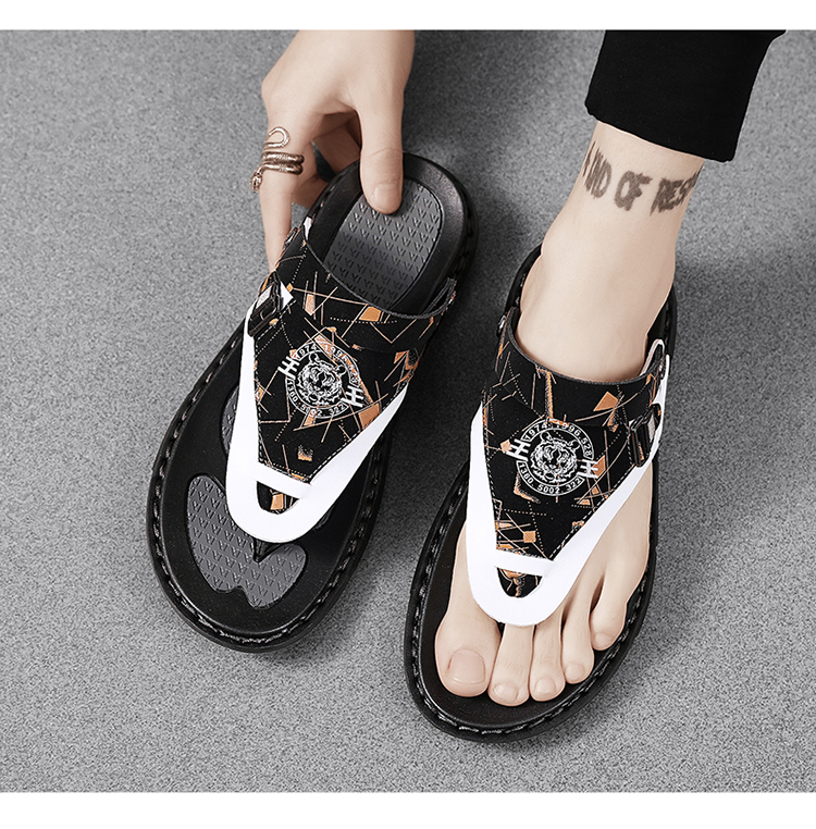 2023 Pantofole da uomo Tendenza estiva Capispalla Antiscivolo Resistente all'usura Infradito con suola morbida Sandali da spiaggia a doppio uso da uomo all'aperto_voghion.com