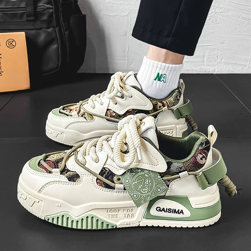 Весенняя трендовая обувь, спортивные нескользящие очень большие универсальные кроссовки для отдыха на платформе, подходит для подростков, в корейском стиле, большой размер