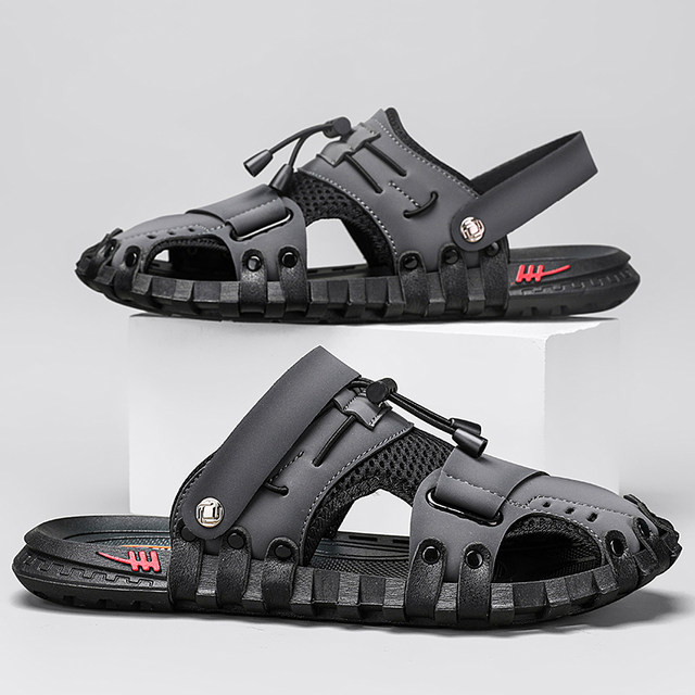 Baotou Sandals ຜູ້ຊາຍ Outerwear Summer Outerwear ກິລາແລະການພັກຜ່ອນຂັບລົດໄປເຮັດວຽກນອກຫາດຊາຍສອງຈຸດປະສົງເກີບແຕະຕາຫນ່າງຫວຽດນາມ