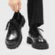 ເກີບຜູ້ຊາຍ summer British Hong Kong style business formal casual black derby small leather shoesteens big head orgasm shoes