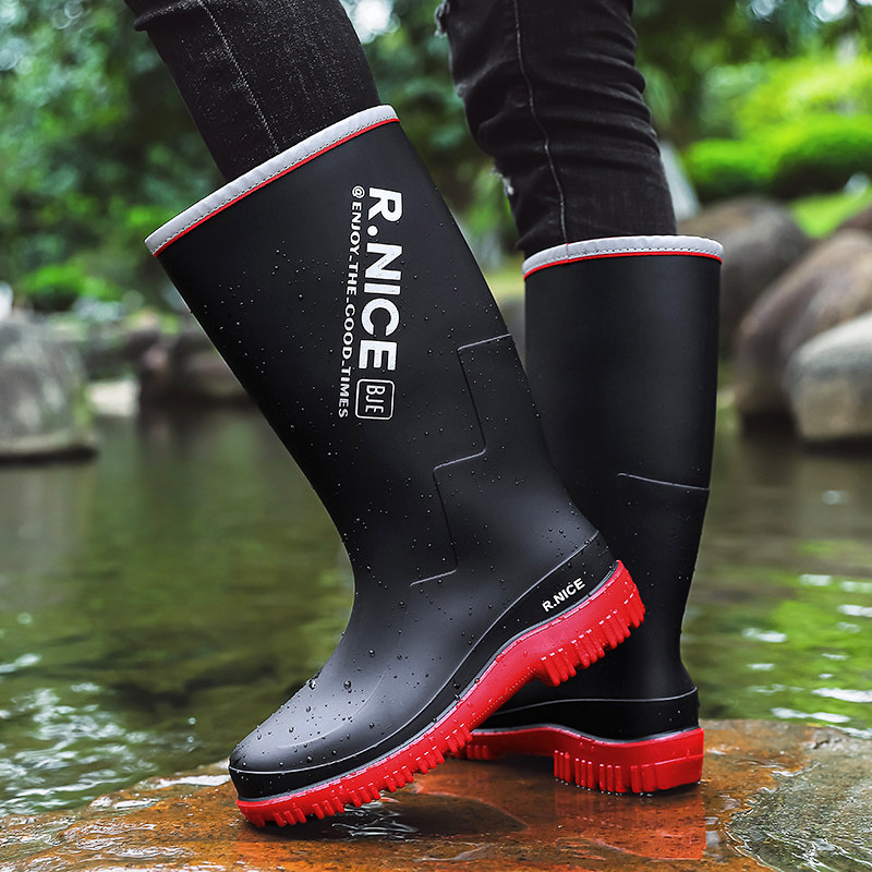 Ủng Đi Mưa Nam Mùa Hè 2023 Mùa Hè Mới Công Việc Nhà Bếp Bảo Hiểm Lao Động Giày Nước Câu Cá Giày Cao Su Đi Mưa Chống Trượt Giày Lội giày bảo hộ jogger