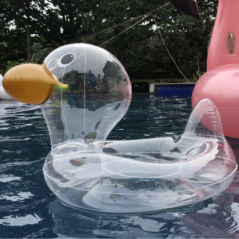 Children Swimming Rings Ins Nets Red Transparent Ducks Sitting Circle Infant Toddler Baby Inflatable Armpits Thicken