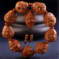 2 1 Large Seed Iron Core Olive Core Bracelet Muscle Flame Evil Monk Carved Handmade Core Carving Bracelet Mens Toy Piece