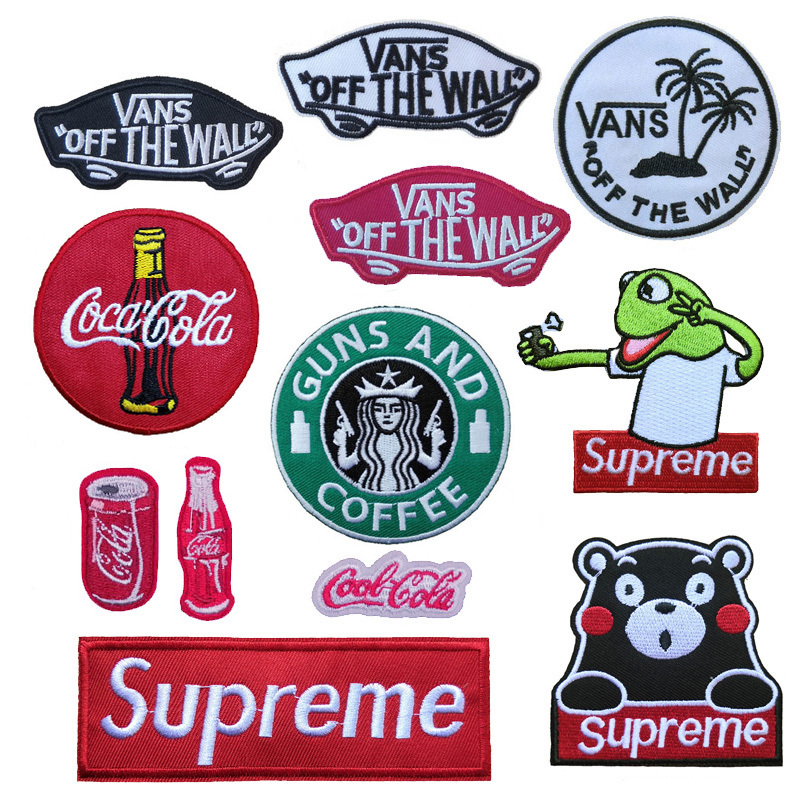 Vans of the Wall Trendy Brand Embroidered Patches Clothing Jacket Backpack Decorative Patches Iron-On Appliques