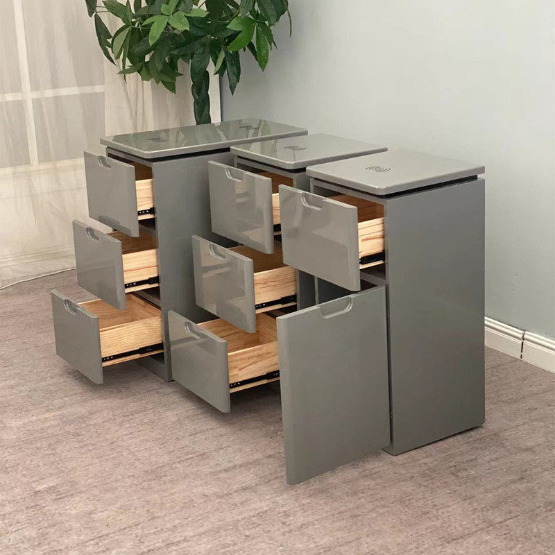 Special tool table storage with wireless charging and haircut shop tool cabinet beauty hair cart single-sided solid wood cabinet hair salon