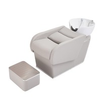 High-end Mesh Red Beauty Hair Shop Semi-Lying-Style Head Bed Flush Bed Hair Salon Special Hairdresseshop Stainless Steel Ceramic Basin