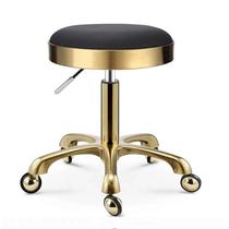 Beauty stool barber shop chair rotating lift round stool hair salon large work stool pulley stainless steel hair cutting stool