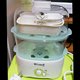 xửng hấp inox Hàn Quốc nhập khẩu đa chức năng mini cầm tay hai lớp hấp trứng nhà bếp trứng cho bé thực phẩm bổ sung máy tự động tắt nguồn - Nồi trứng nồi lẩu mini có tay cầm