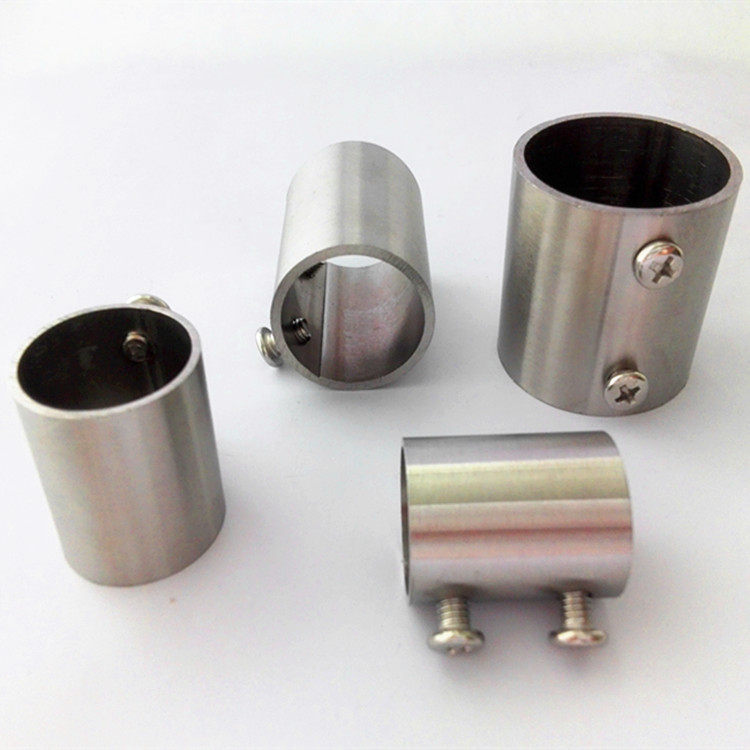 Round tube outer connector interface head outer docking rack clothes rod assembly accessories stainless steel tube connector straight through